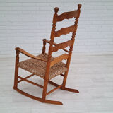 Rocking-chair, oak wood, natural fiber