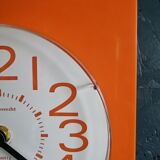 Vintage clock square silent wall clock "Bauknecht orange white"