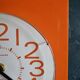 Vintage clock square silent wall clock "Bauknecht orange white"