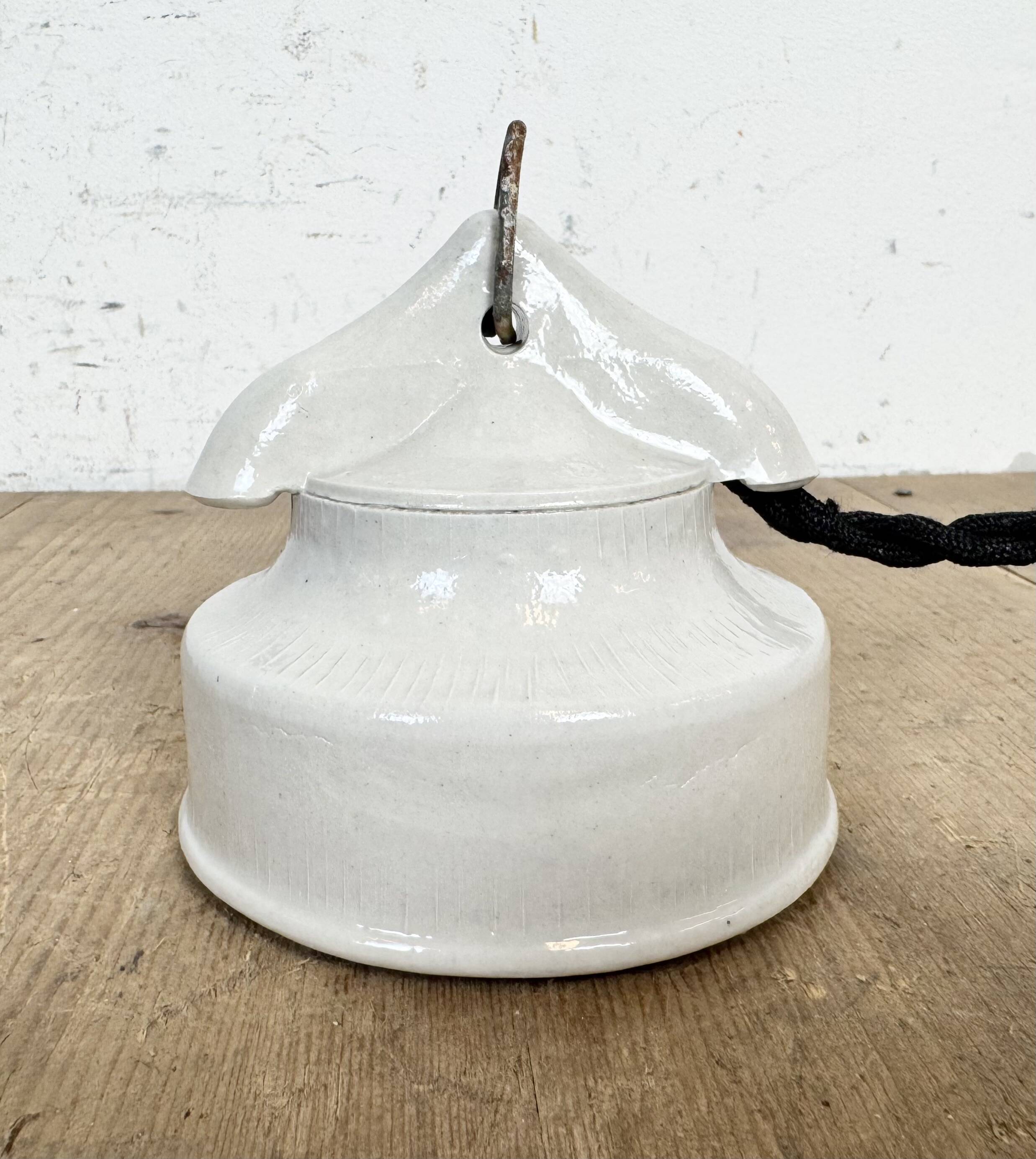 Vintage White Porcelain Pendant Light, 1970s