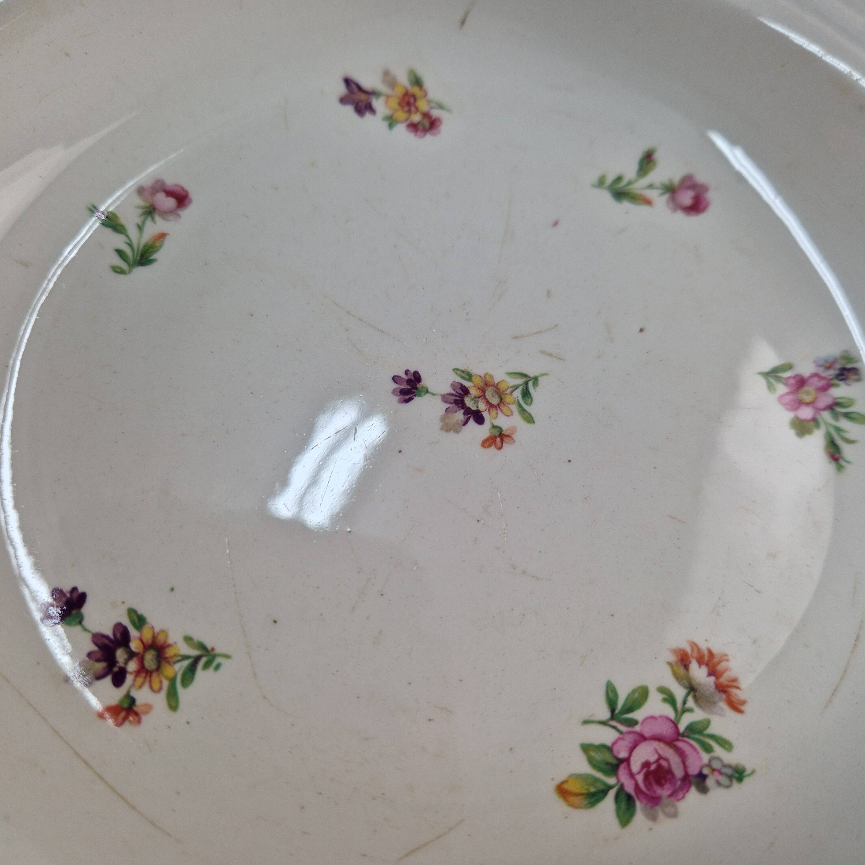 7 antique deep plates Saint-Amand French crockery