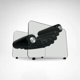 Hyaline leather and glass armchair by Fabio Lenci for Comfortline Italy 196.