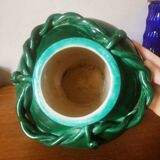 Ball vase with green ceramic string decoration