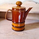 Ancienne cafetière orange et marron des années 1970