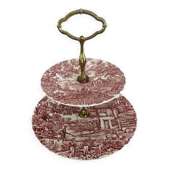 Présentoir à gâteau ou biscuits porcelaine anglaise