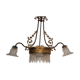 Gold metal chandelier and three-light beads