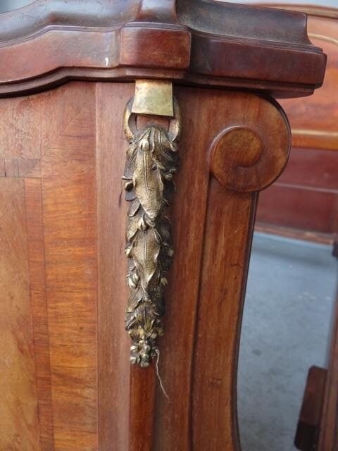 Golden bronze Louis XVI style mahogany bed