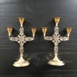 Pair of brass candlesticks