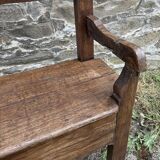 Antique wooden fireplace bench, late 19th century
