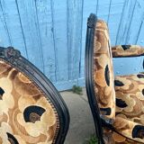 Paire de fauteuils à la reine laqués. Napoléon III, XIXe siècle
