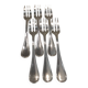 6 silver-plated metal cake forks by Christofle silversmiths, Albi pattern