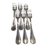 6 fourchettes à gateaux métal argenté orfèvre Christofle modèle Albi