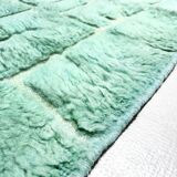 Authentic turquoise Beni Ouarain Berber rug with engraved patterns, 1.58 x 1.07 m