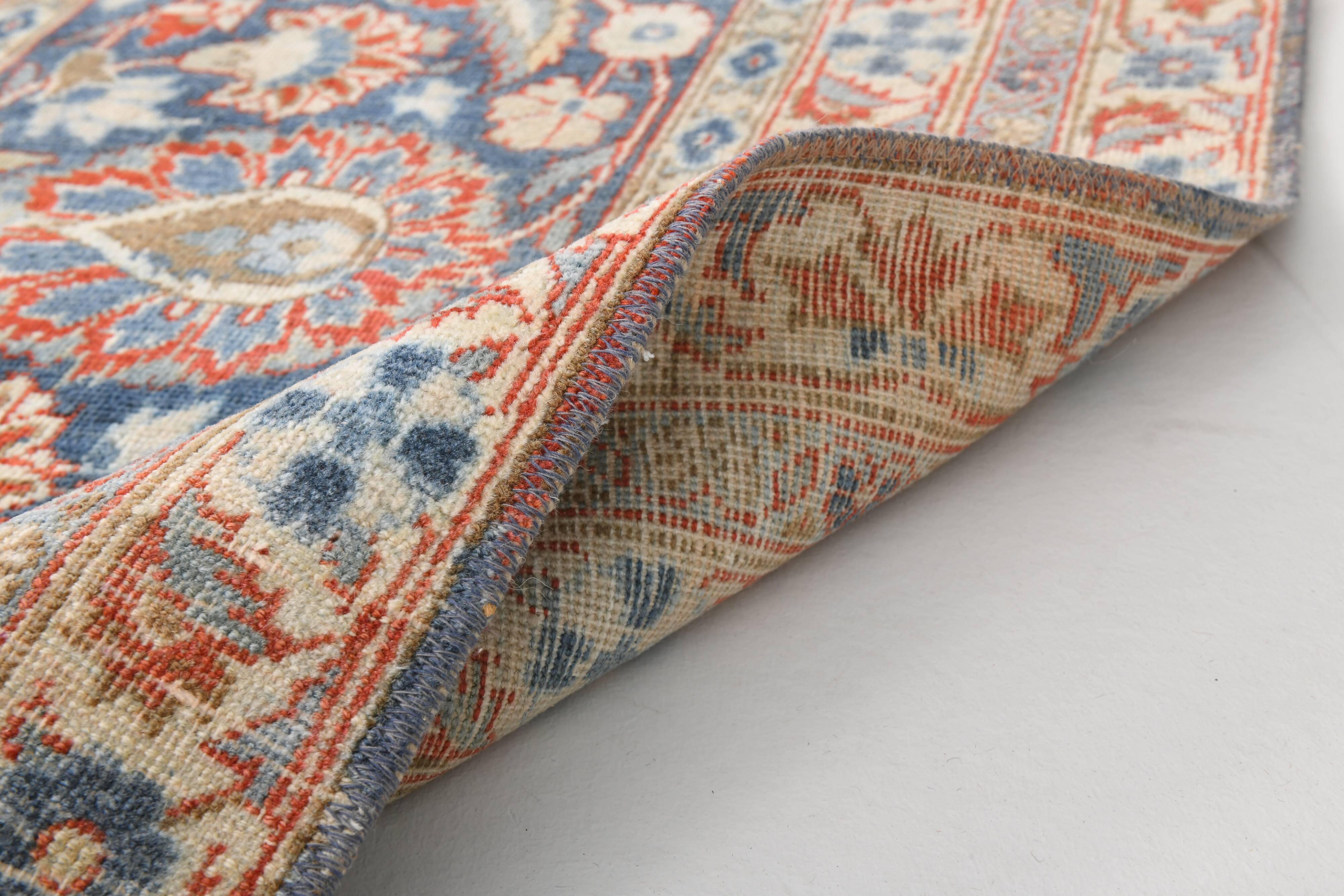 2x7 Navy Blue & Red Persian Runner Rug, 60x208Cm