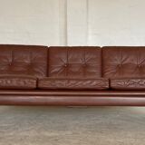 Danish mid-century Svend Skipper cognac 3 person sofa & lounge chair 1960s