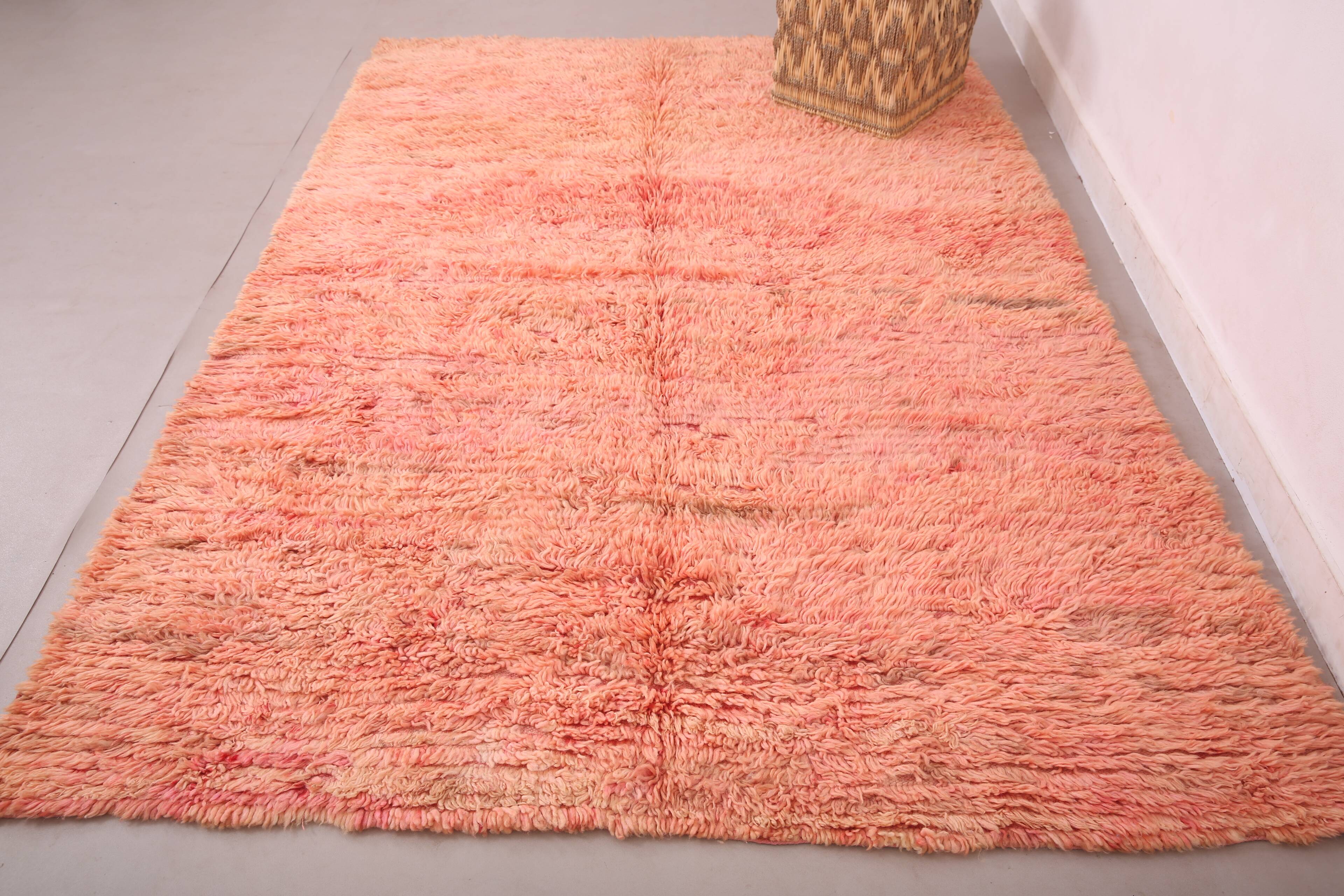 Vintage Moroccan rug 175 x 246 cm - Handmade Berber Rug - Pink Wool Rug
