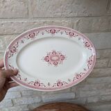 Old oval serving dish, Amiral Creil and Montereau Terre de Fer model