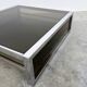 XL Belgo Chrom square coffee table in chrome & smoked glass – 1970s
