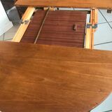 Extension table and 4 chairs by Hans Olsen edited by Frem Rolje