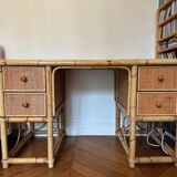 Bamboo and rattan desk