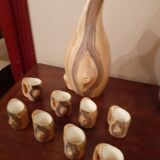 Vallauris faux wood  liqueur service