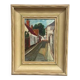 Mid-Century Oil on Panel “Street View” by J. Ioliv, Vintage & Framed 25×31cm