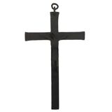 Wrought iron wall crucifix in the style of Jean Touret Marolles, 1950s