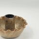 Vintage studio ceramic candlestick, wavy scalloped edge.