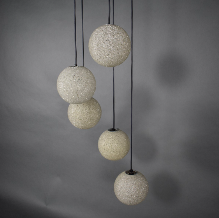 Vintage five-globe ceiling lamp 1960