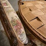 Pair of antique carved wooden armchairs