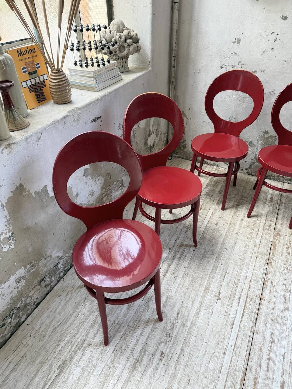 Set of 6 Baumann bistro chairs, Mouette model