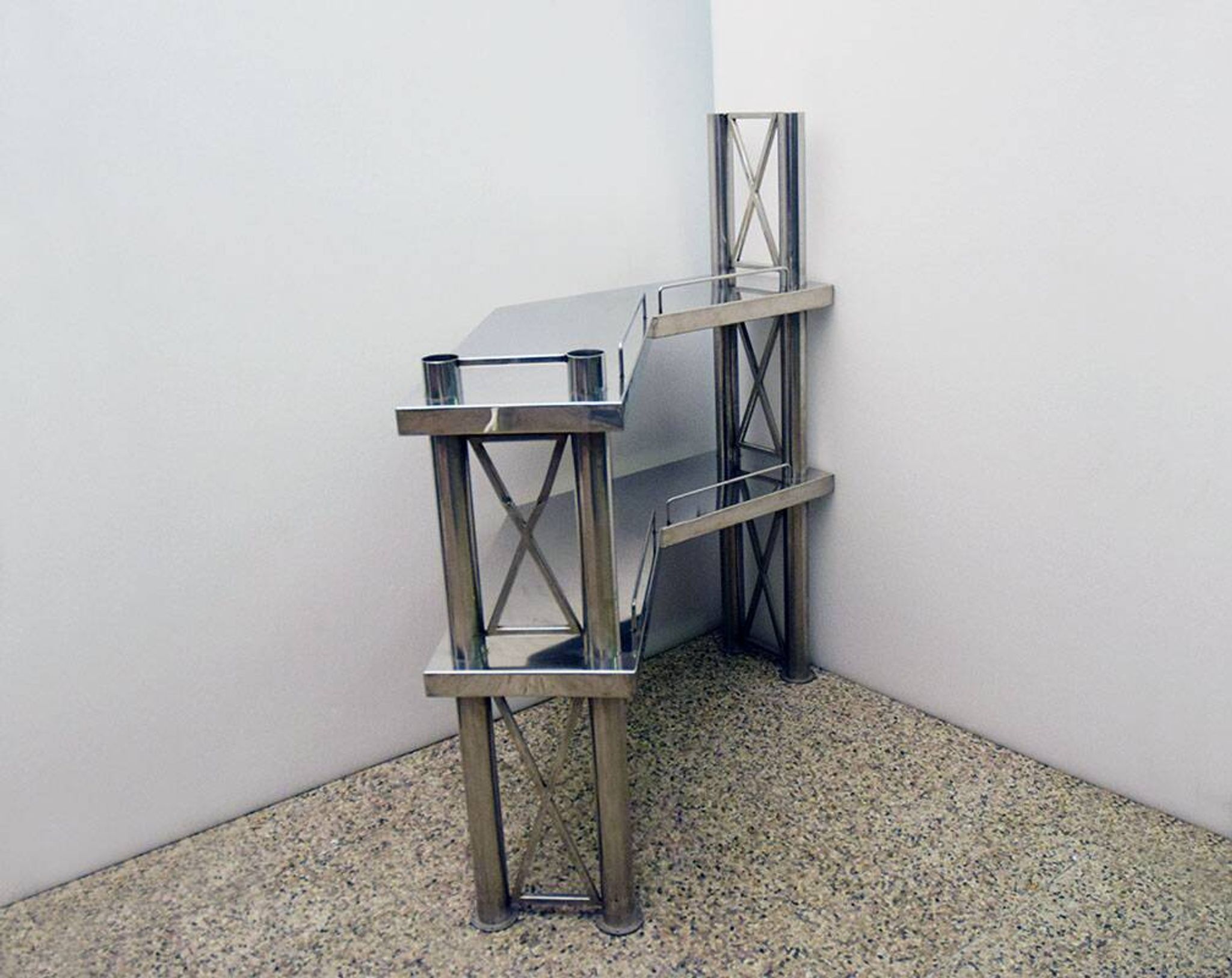 Steel console made in Italy, 1970s