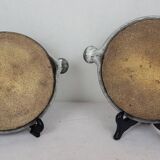 4 stoneware snail plates