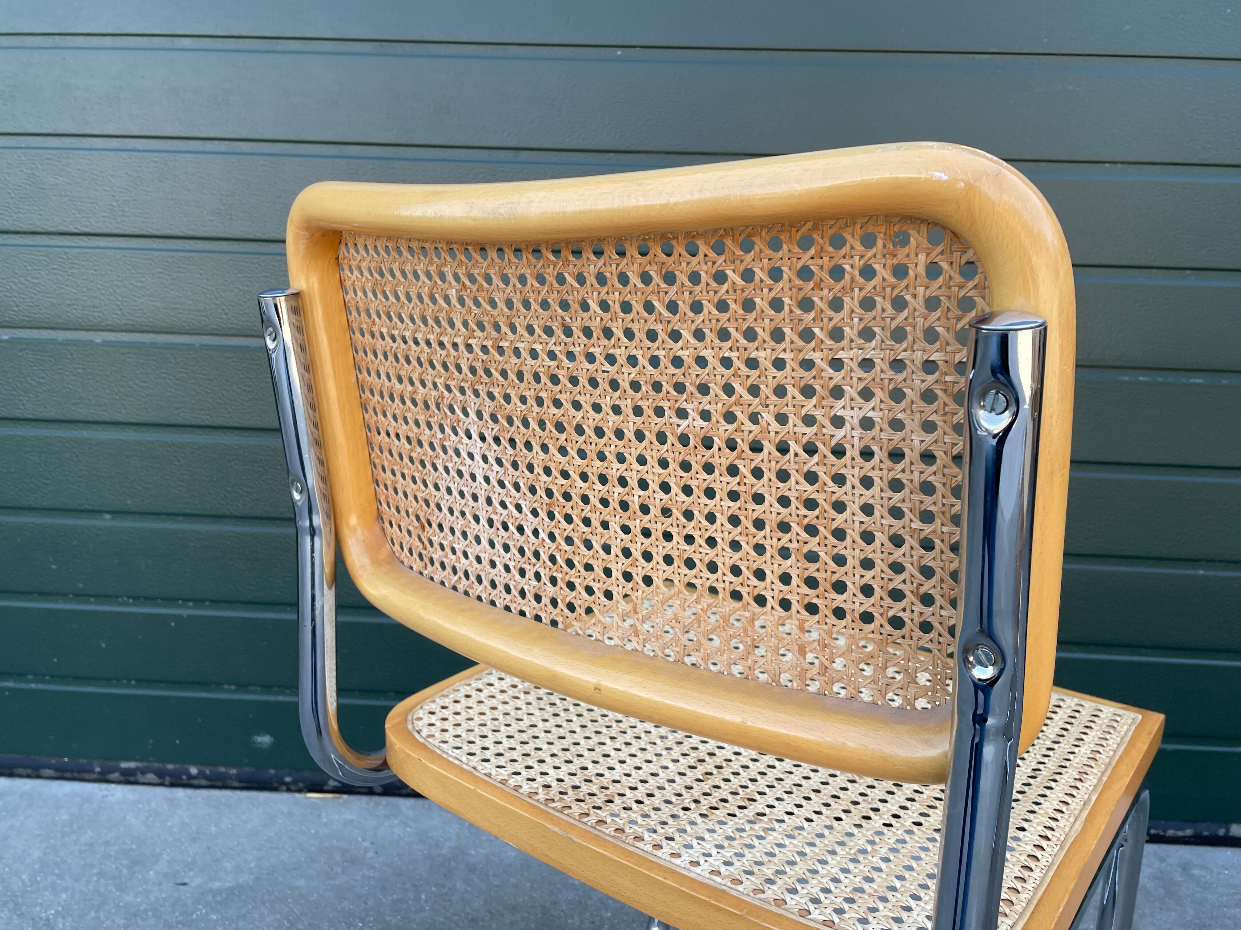 Set of 4 vintage Chairs model Cesca B32 designed by Marcel Breuer Design
