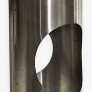 Large pair of Space Age / UFO design lamps in chrome steel – sculpture l