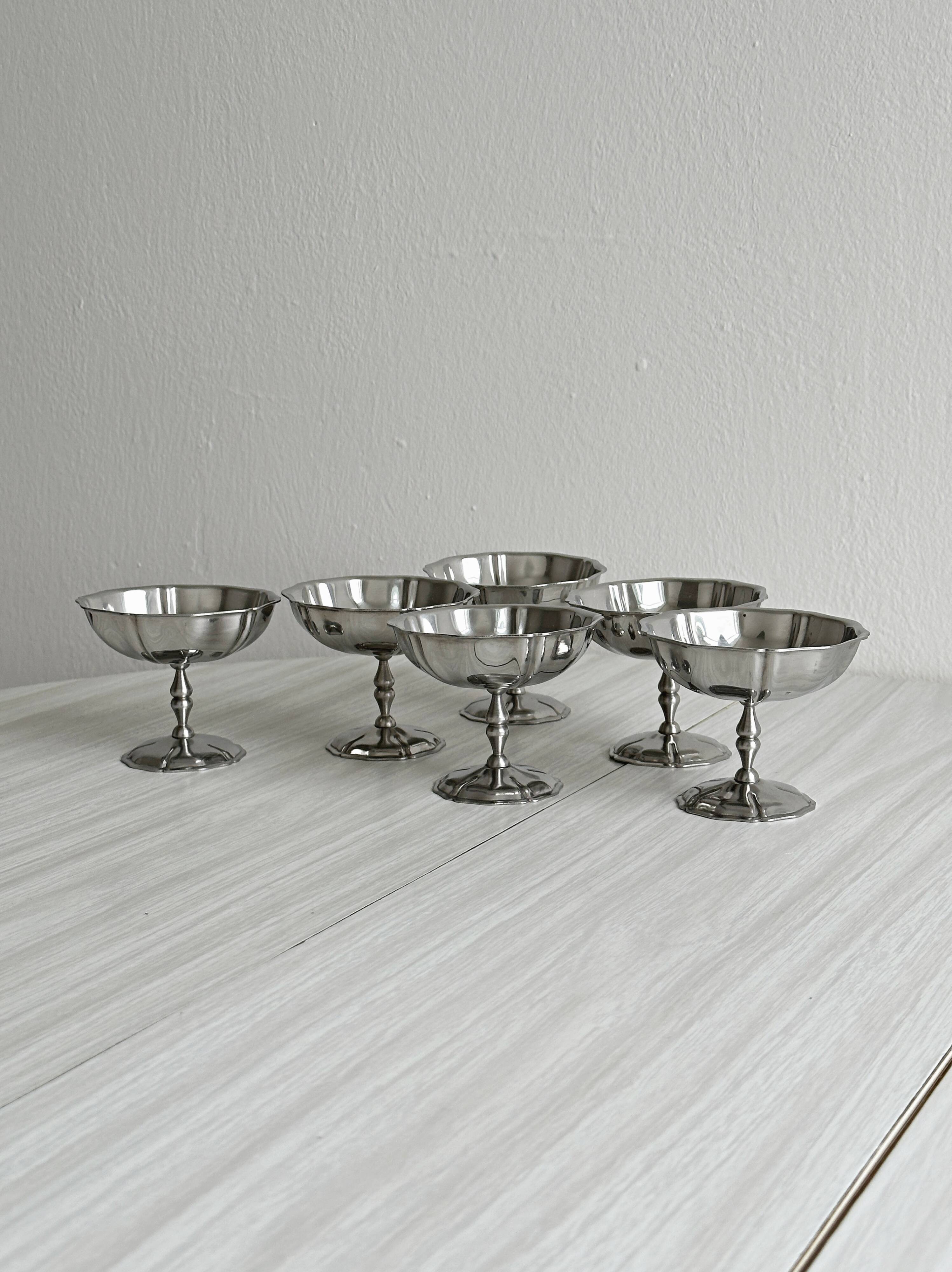 6 stainless steel bowls