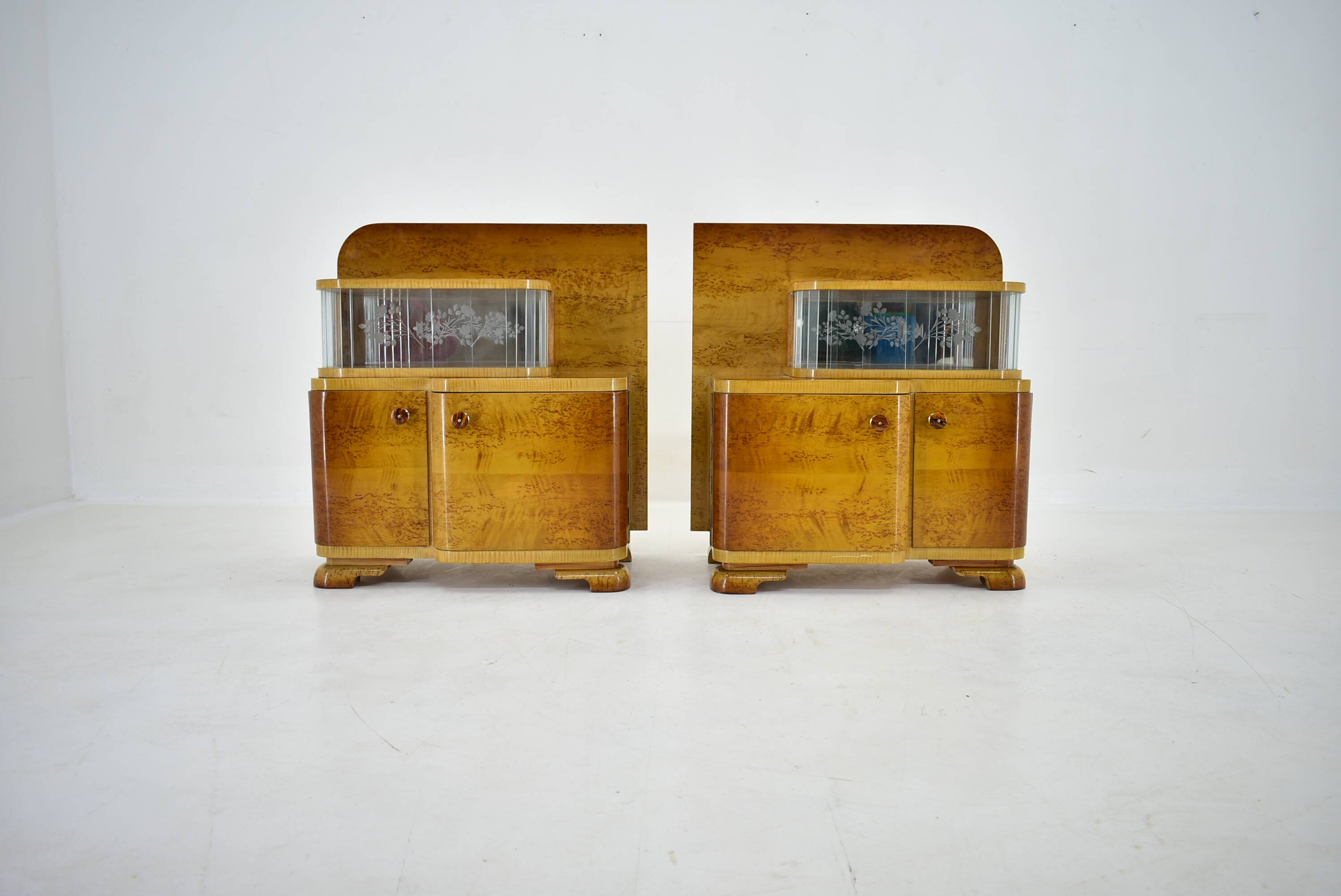 1939s set of Art Deco bedside tables, Czechoslovakia