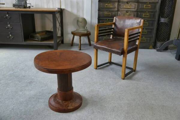 Art Deco pedestal table attributed to Jules Leleu 1930s