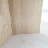 Italian travertine and glass coffee table, 1980