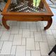 Large Chinese/Asian coffee table in wood – latticework decoration under varnish.