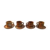 Set of 4 vintage stoneware coffee cups