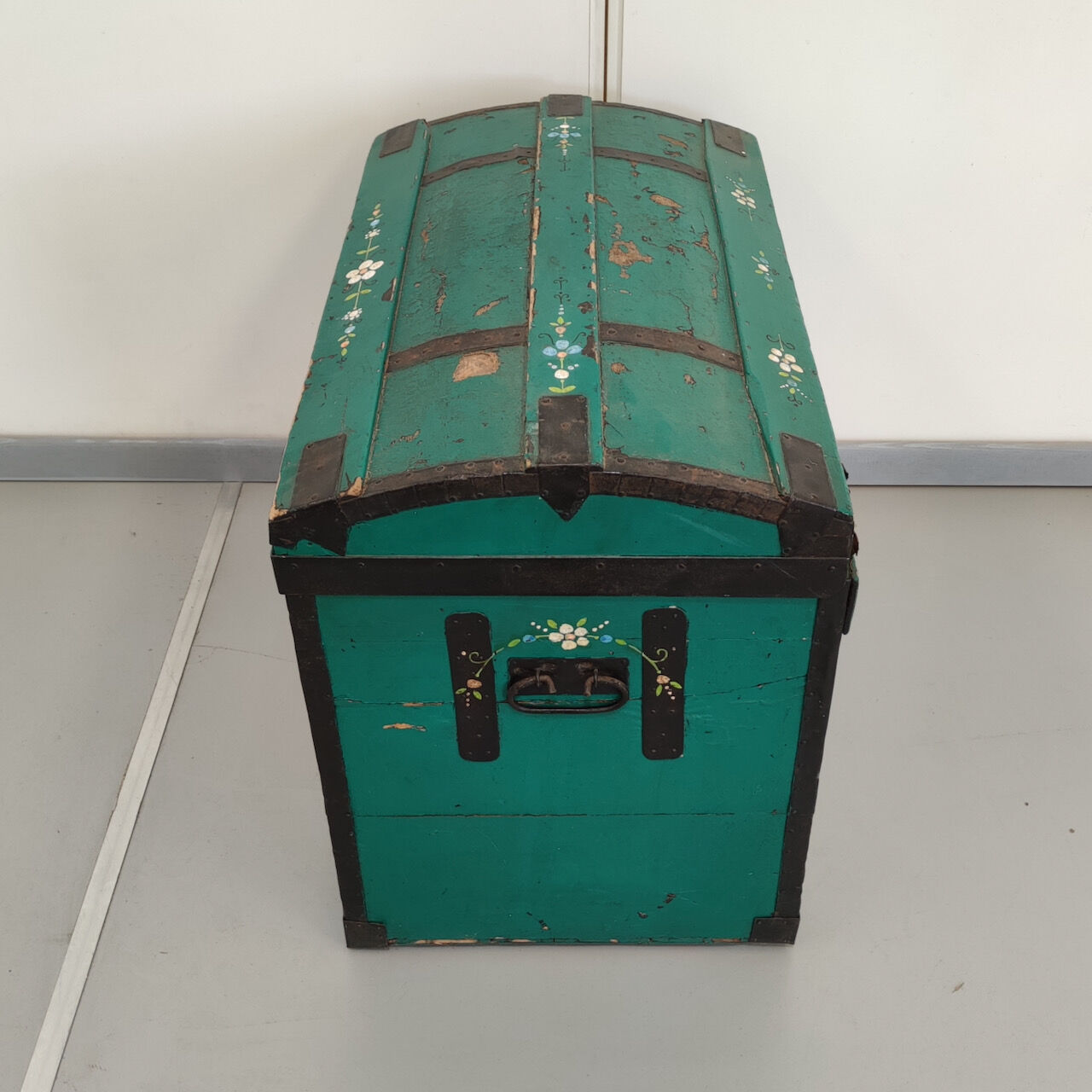 Green painted austian trunk