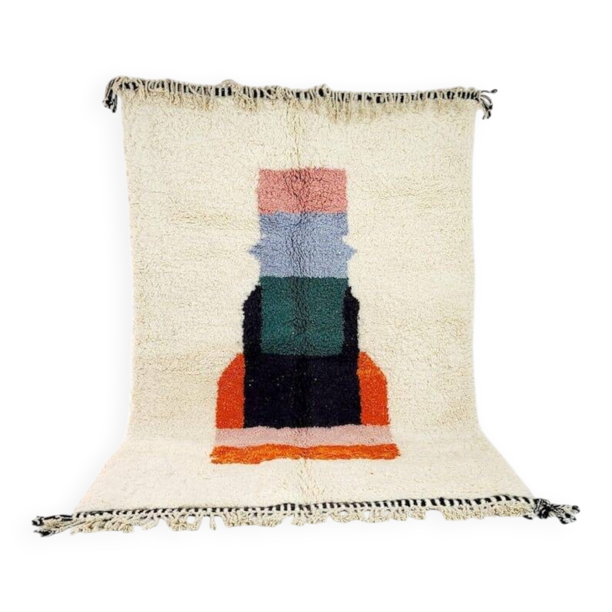Handmade Berber rug with colourful patterns, size 150x250 cm.