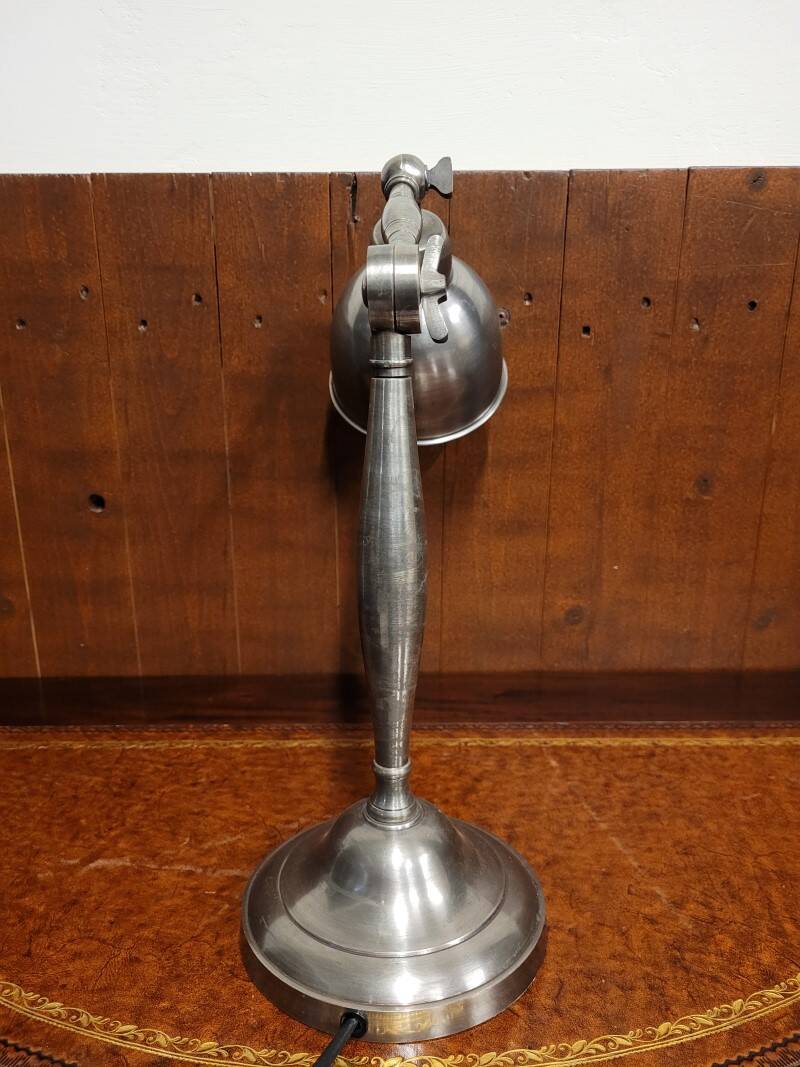 Vintage industrial pewter desk lamp
