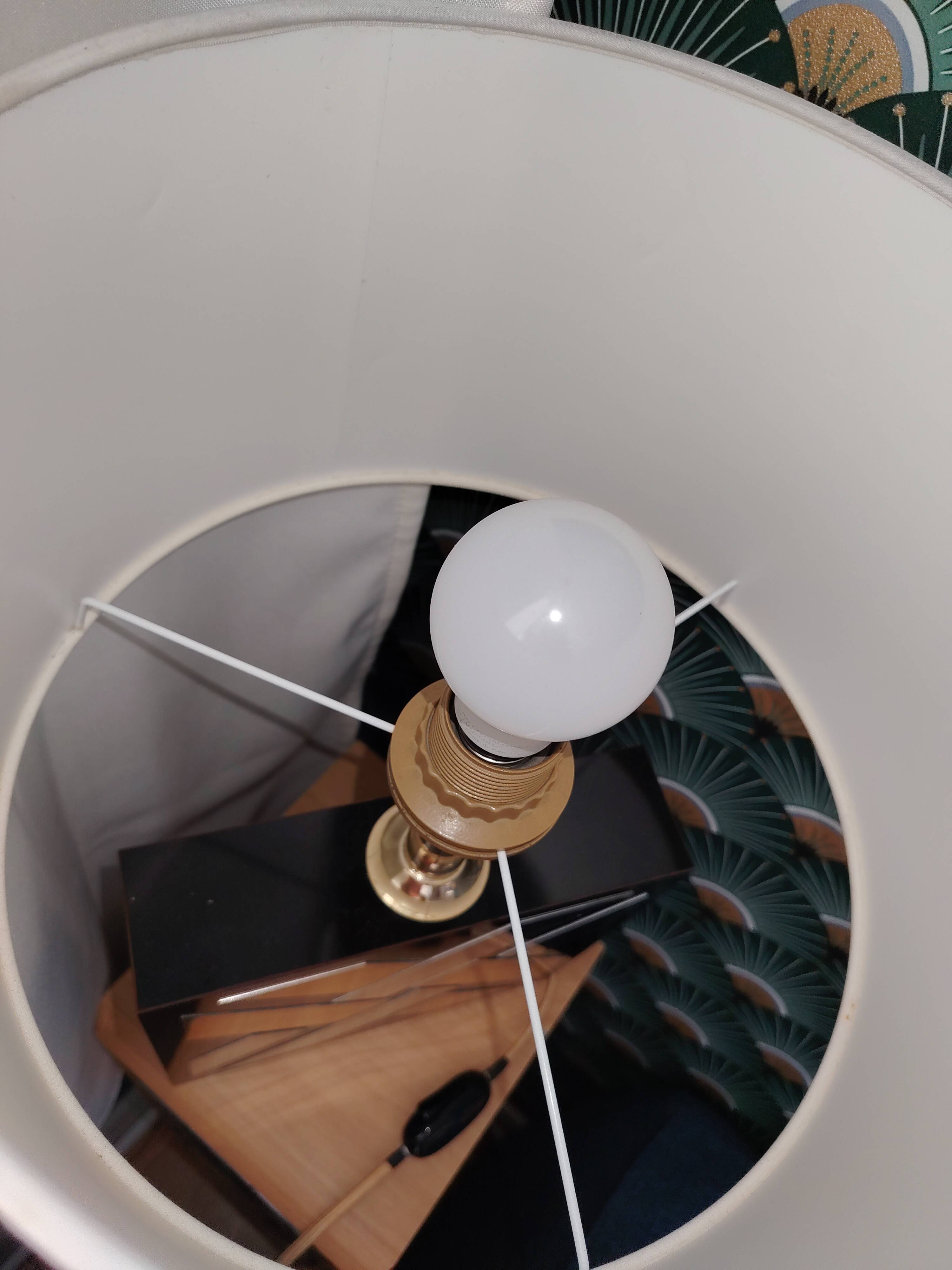 Lampe Vintage 1970 Laiton & Chrome – Style Hollywood Regency