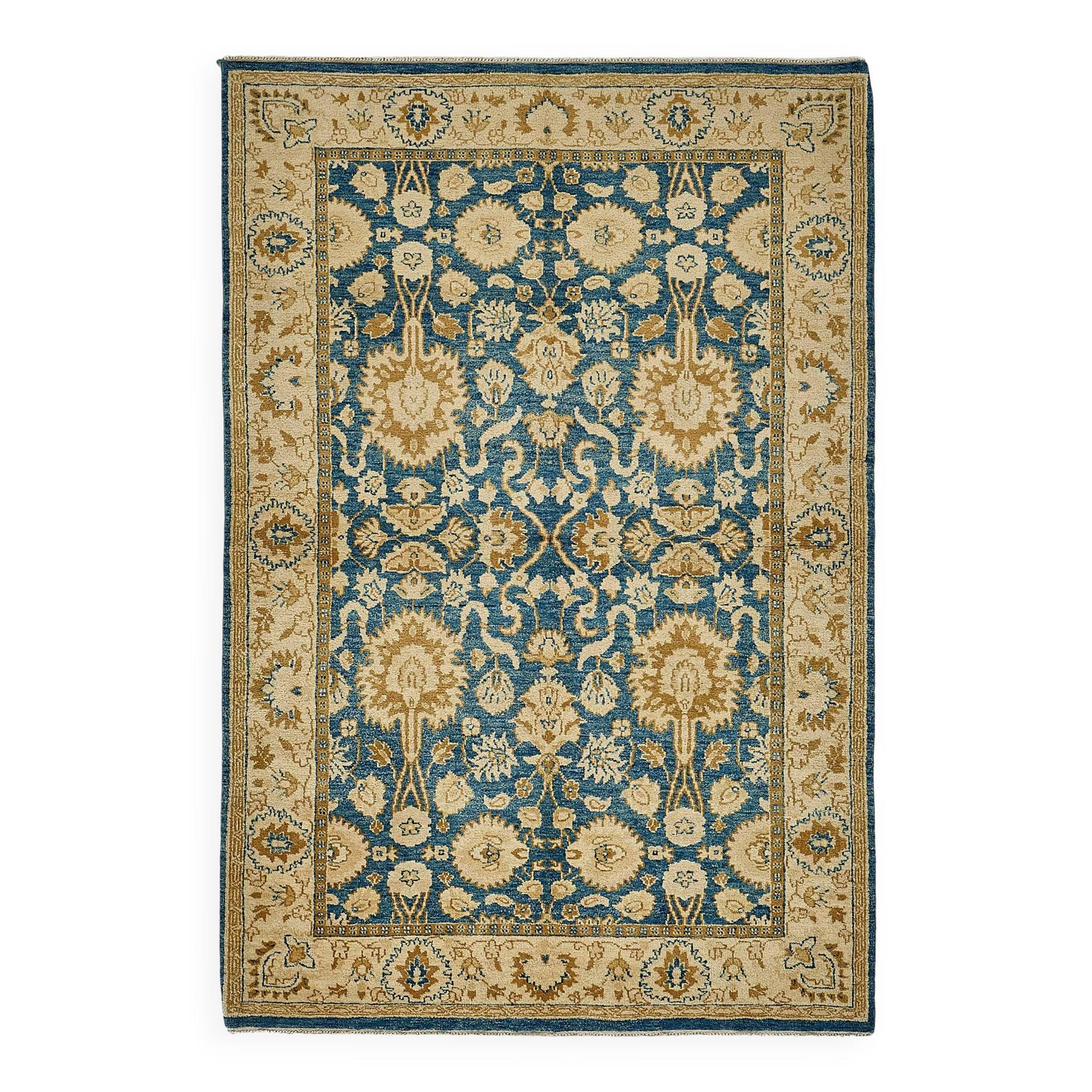Turkish Handknotted Wool Oushak Rug 140 cm x 208 cm