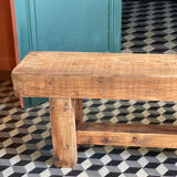Old raw wooden bench