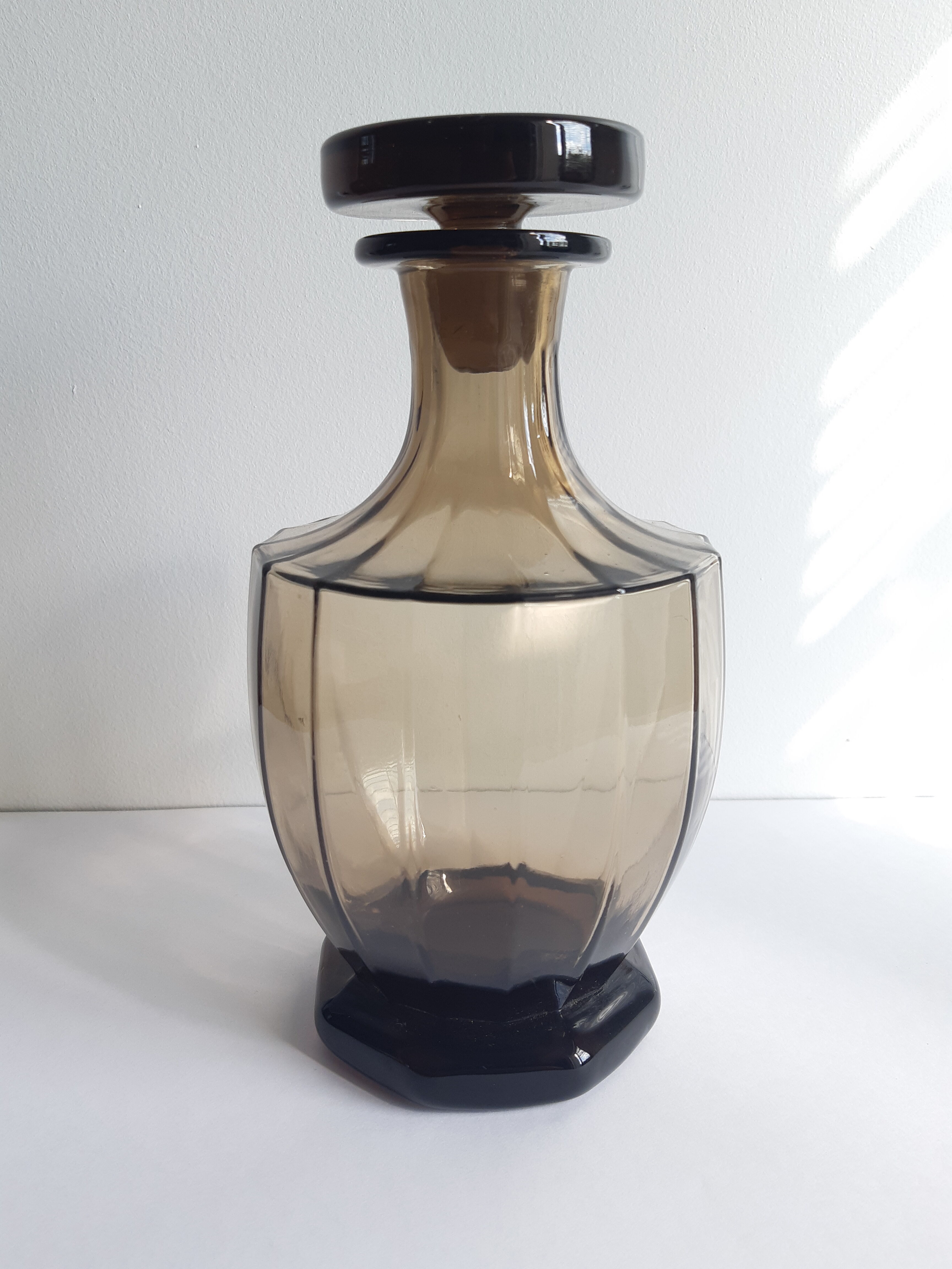 Vintage decanter in grey glass