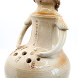 Vase and anthropomorphic flowerpeed by potters Thierry and Chantal Robert, 70s