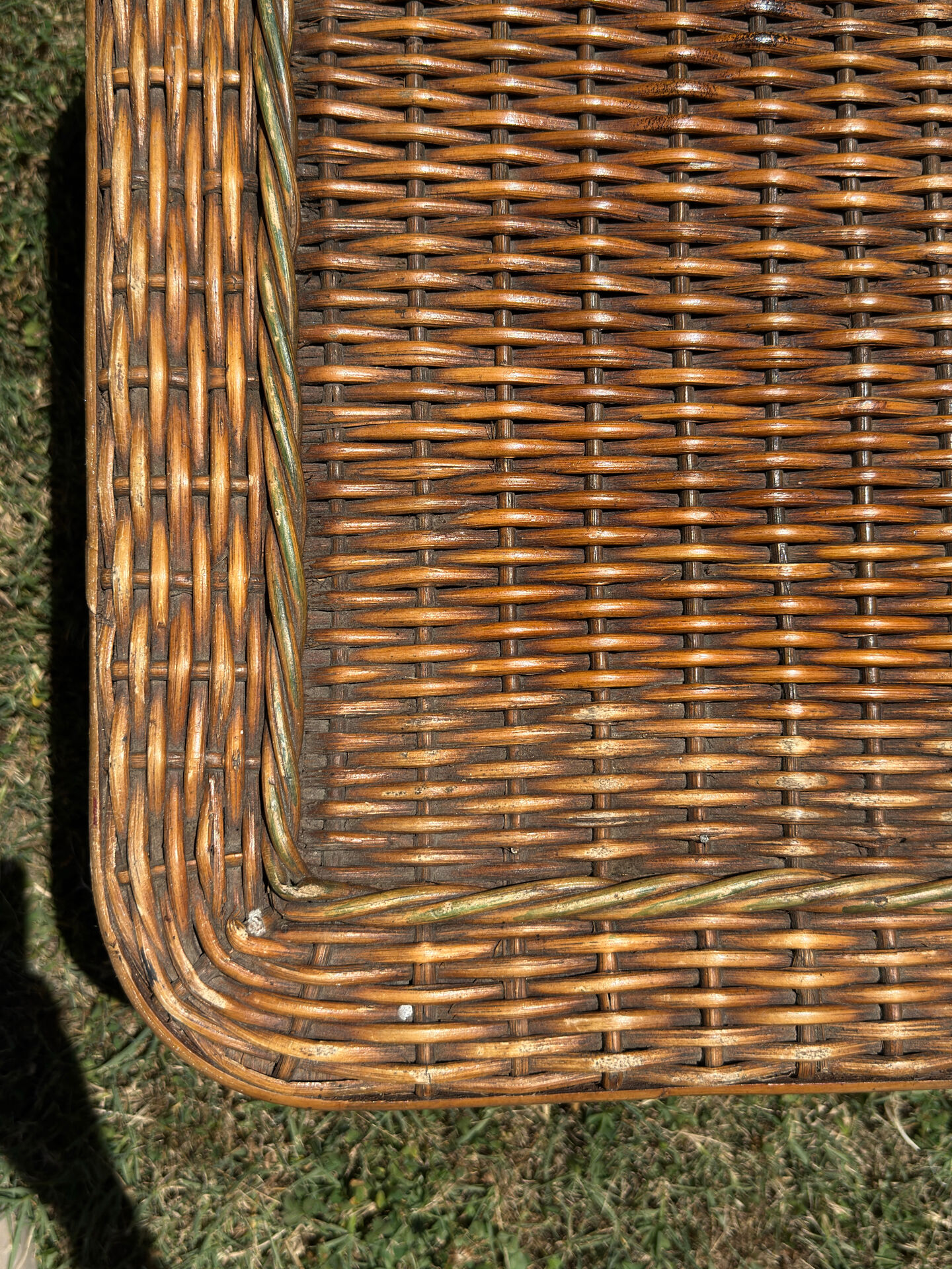 Woven rattan coffee table - 1970s